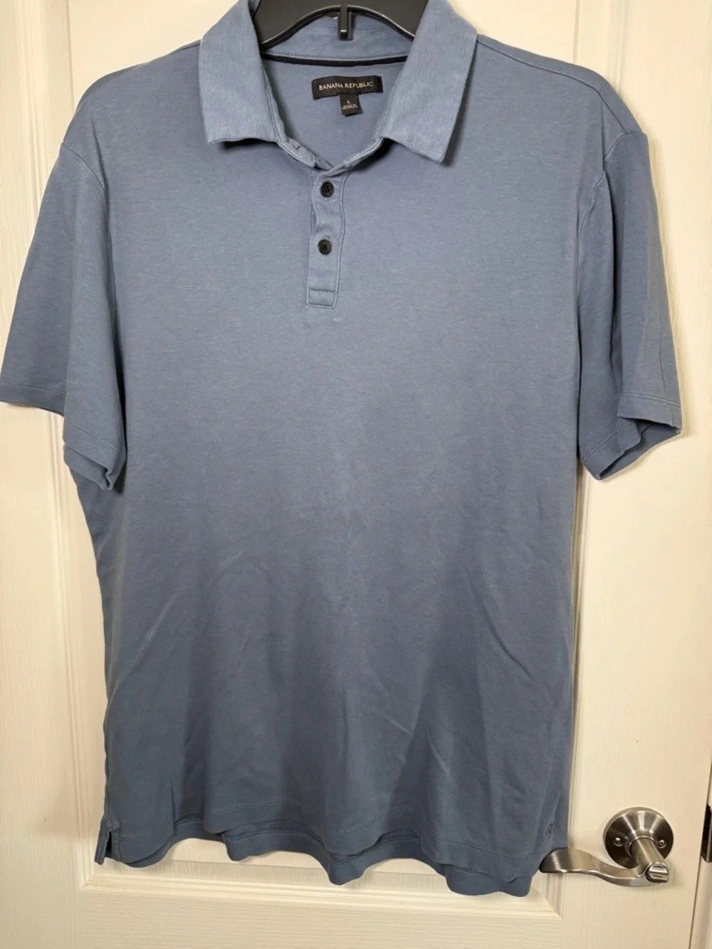 Banana Republic Polo Shirt Blue Cotton Short Sleeve Classic Mens Large